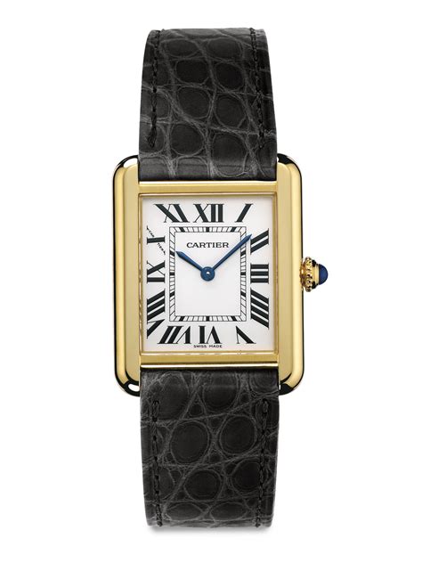 cinturino pelle cartier tank solo|cartier yellow gold tank watch.